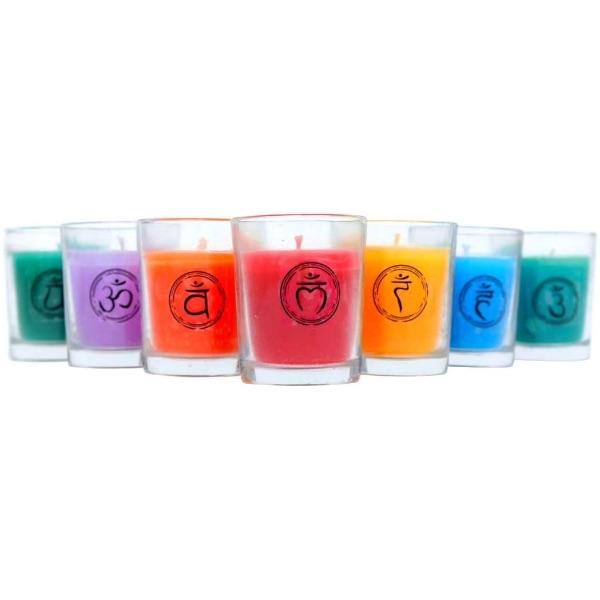7 Chakra Scented Votive Candles Set - East Meets West USA