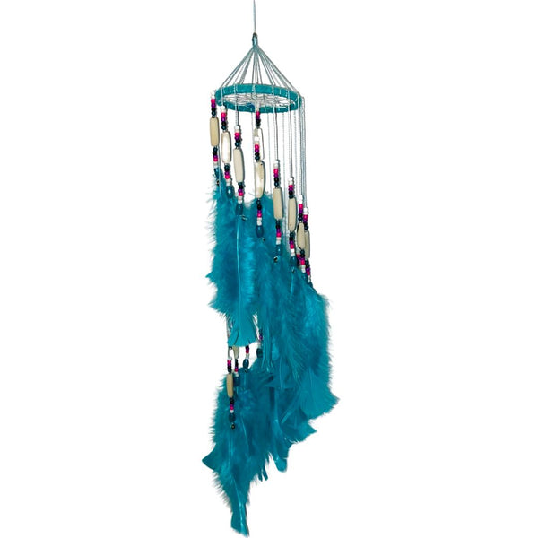 Aqua Feather Wall Hanging - East Meets West USA