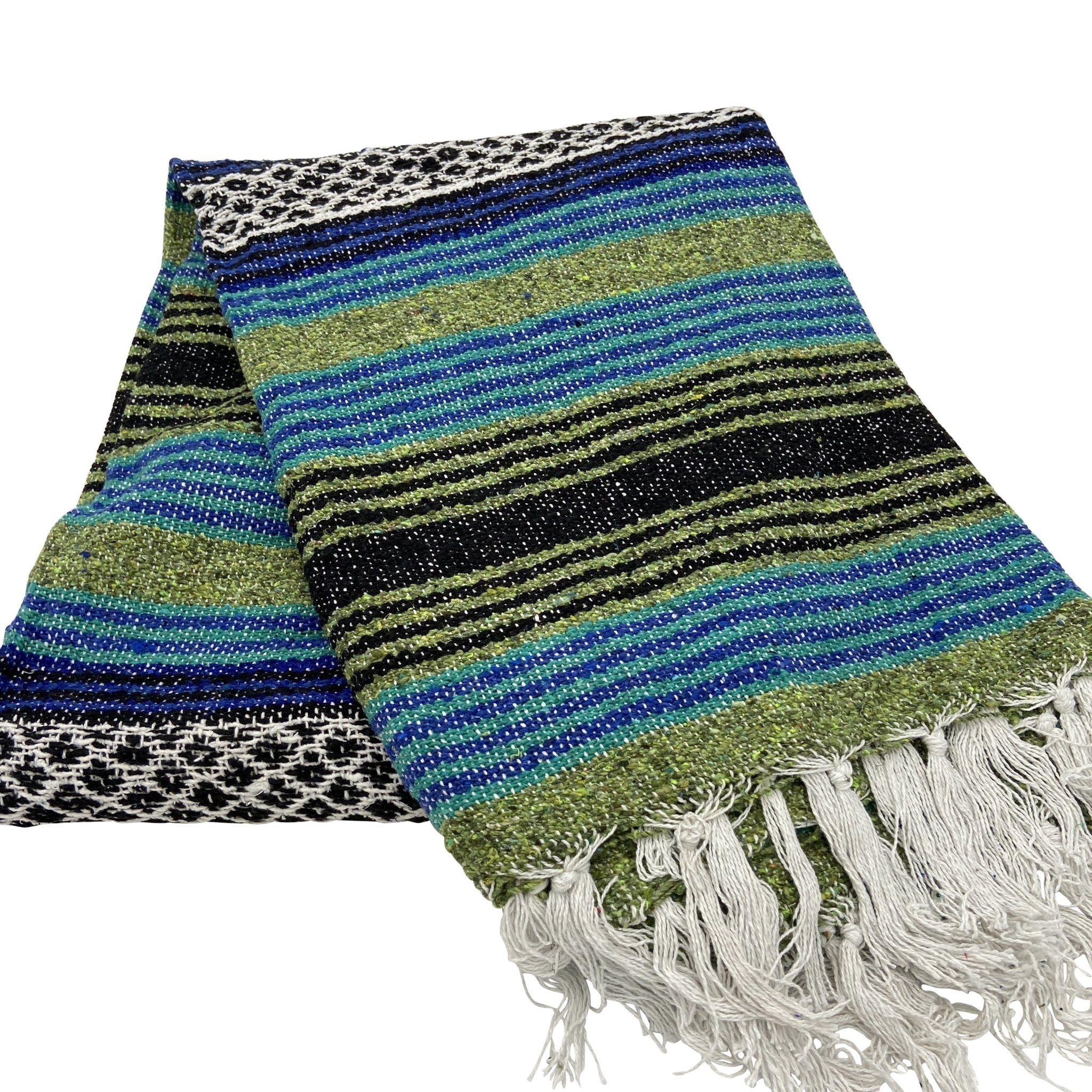 Green/Blue Baja Blanket East Meets West USA