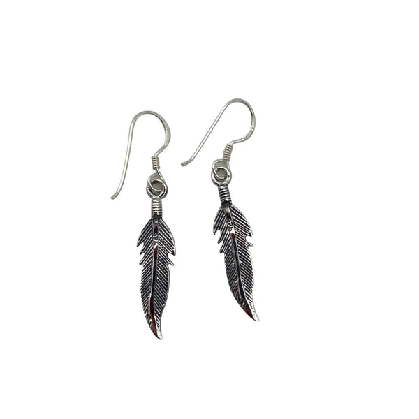 Sterling Silver Feather Earrings - East Meets West USA