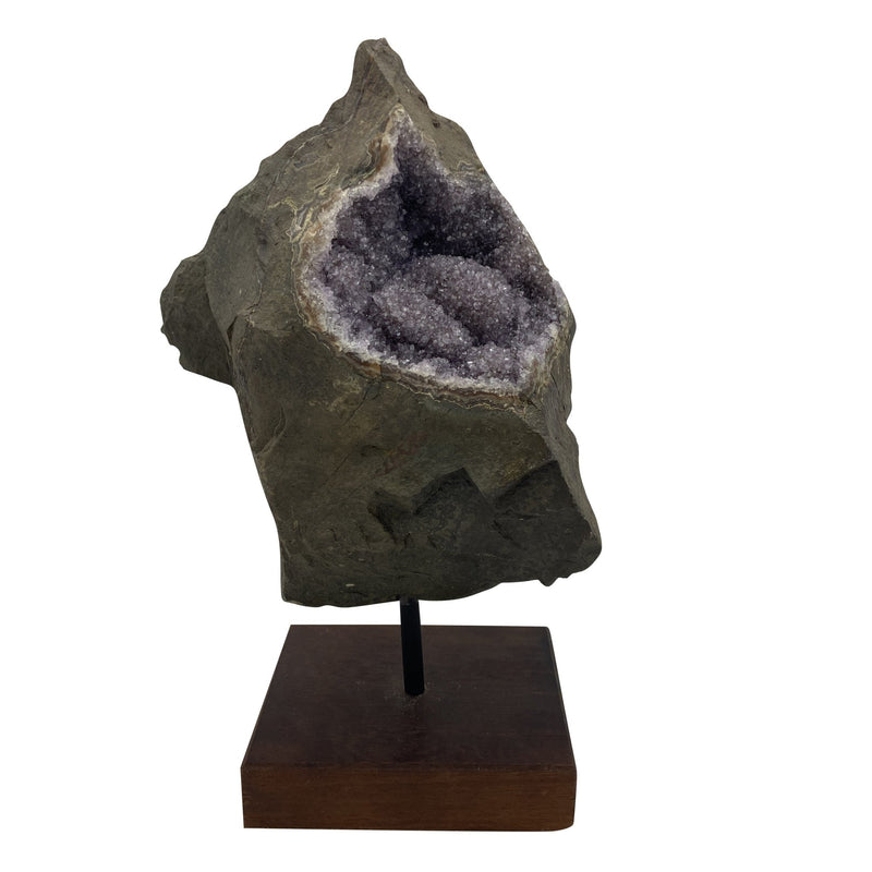 10lb Amethyst Cut on Wooden Stand