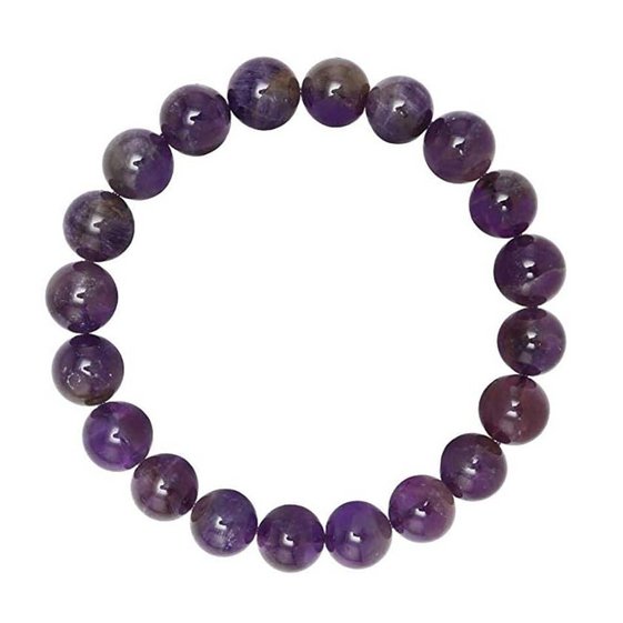 10MM Amethyst Bracelet for Stress Relief - East Meets West USA