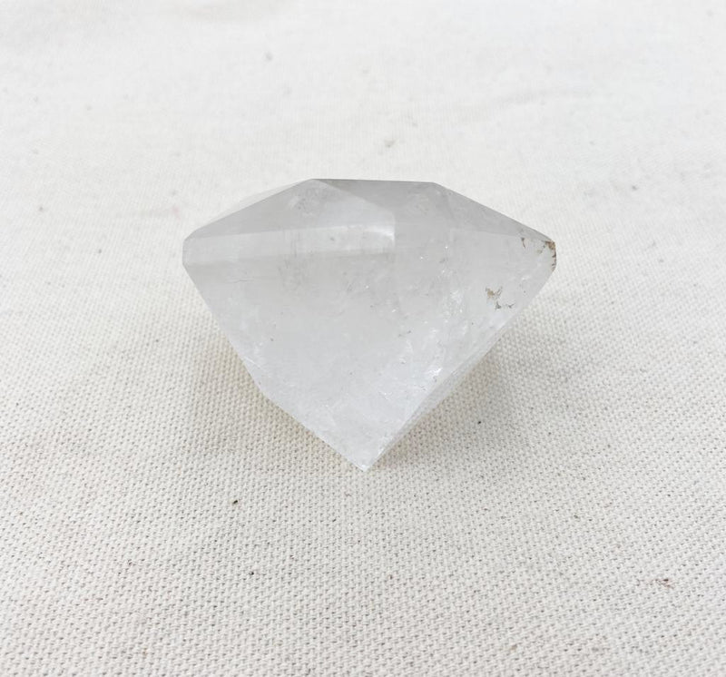 212g Faceted Clear Quartz "Diamond" Cut - East Meets West USA