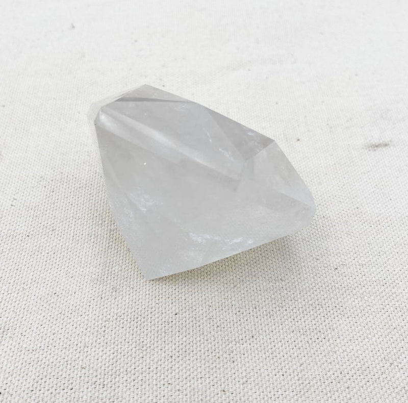 212g Faceted Clear Quartz "Diamond" Cut