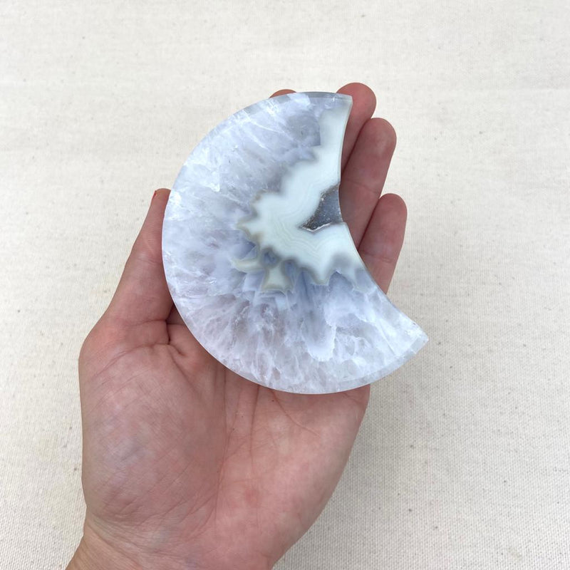 268g Agate Druzy Crescent Moon