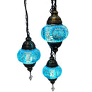 Aqua Mosaic 3 Tier Chandelier Turkish Lamp