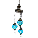 Aqua Mosaic 3 Tier Chandelier Turkish Lamp