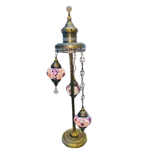 3 Tier Pink Turkish Lamp - East Meets West USA