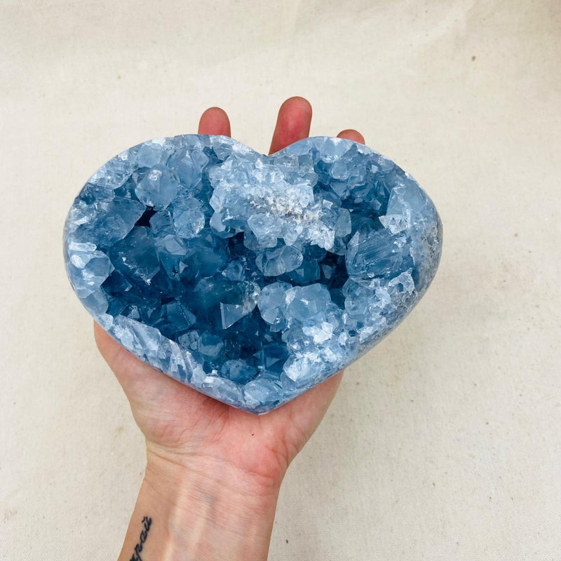 3.89lbs Celestite Geode Heart - East Meets West USA