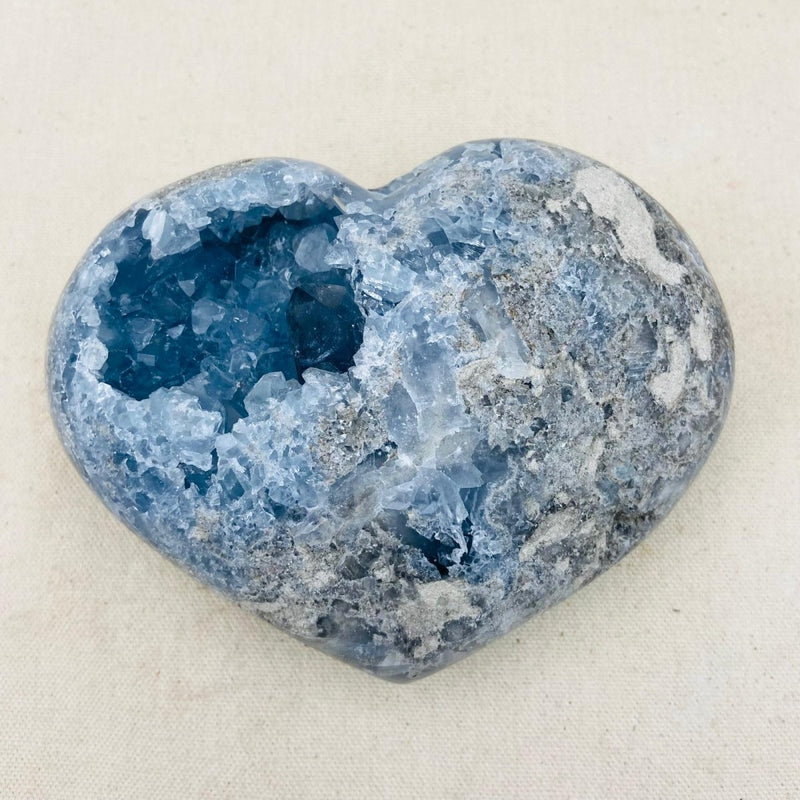 3.89lbs Celestite Geode Heart - East Meets West USA