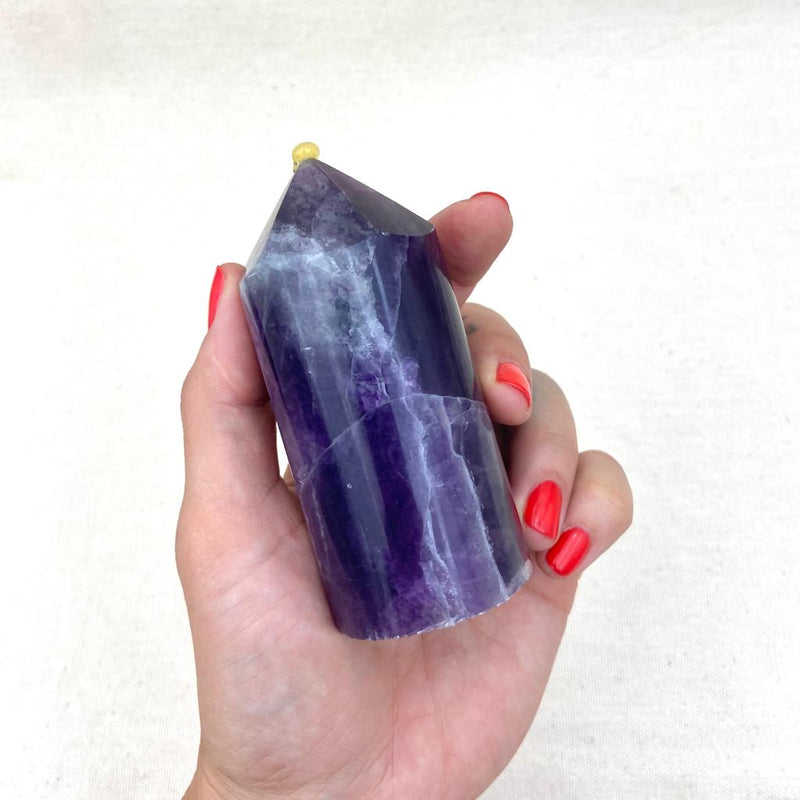 4" Purple Fluorite Cylindrical Point