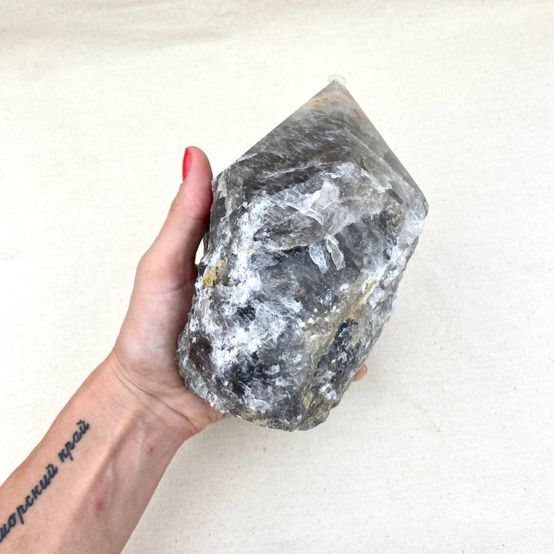 4lb Top Polished Smoky Quartz Point