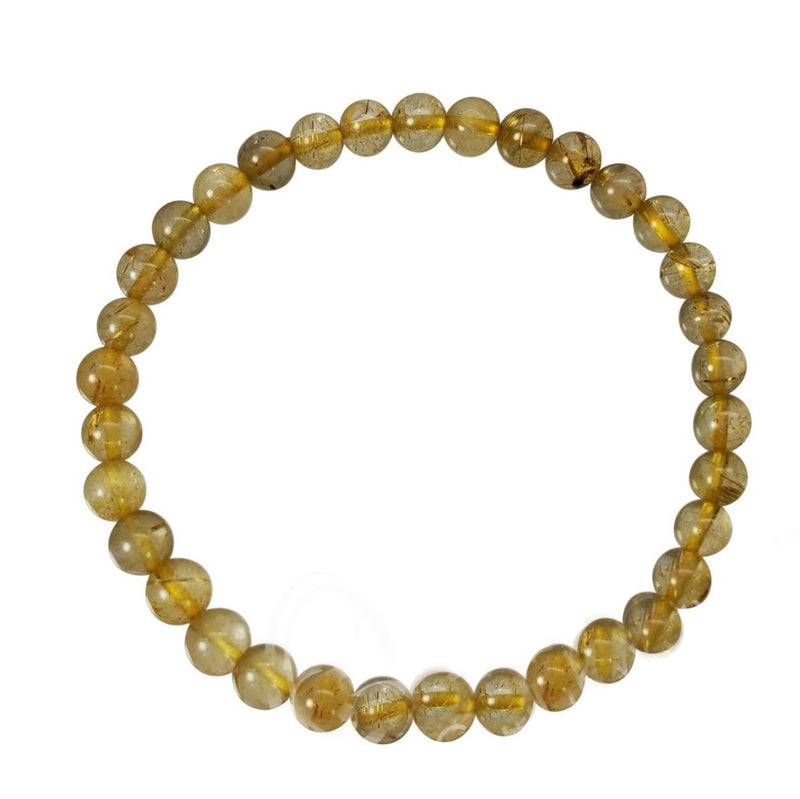 4MM Gold Rutilated Quartz Bracelet for Energetic Blockages