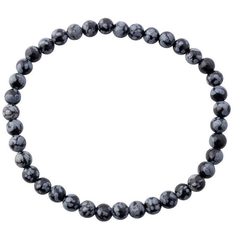 4MM Snowflake Obsidian Bracelet for Renewal - East Meets West USA