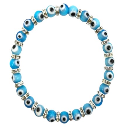 5 - 6MM Glass Evil Eye Bracelet for Protection - East Meets West USA