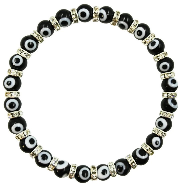 5 - 6MM Glass Evil Eye Bracelet for Protection - East Meets West USA