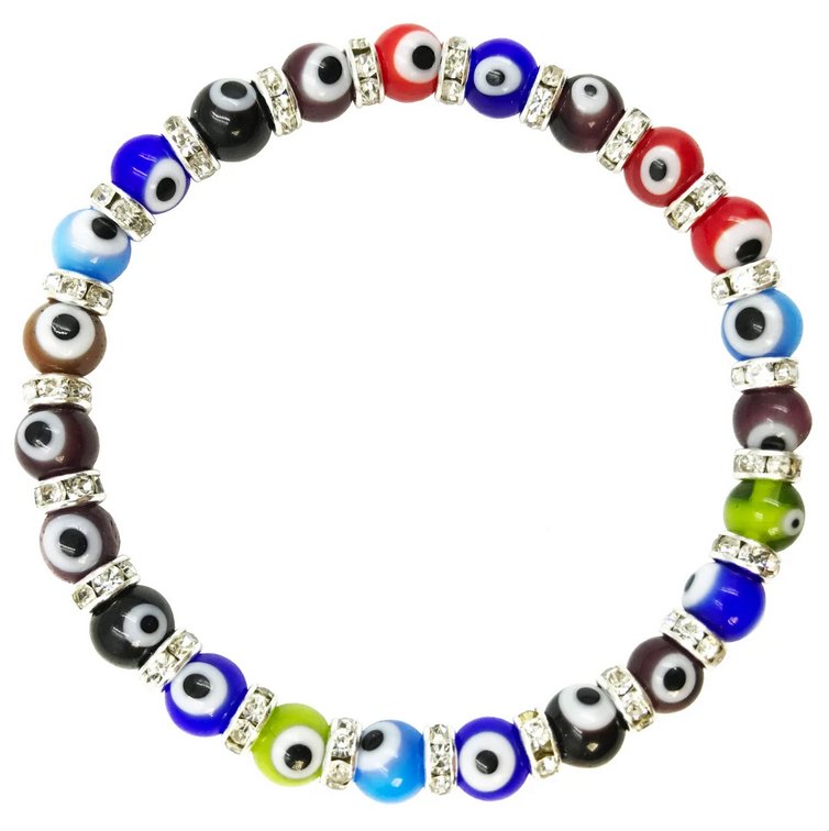 5 - 6MM Glass Evil Eye Bracelet for Protection - East Meets West USA