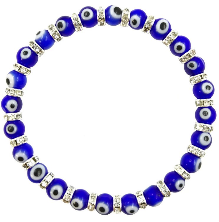 5 - 6MM Glass Evil Eye Bracelet for Protection - East Meets West USA