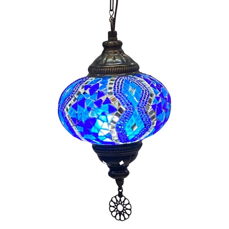 Blue Mosaic Chandelier Turkish Lamp