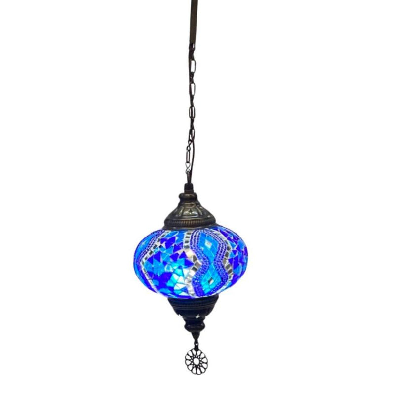 Blue Mosaic Chandelier Turkish Lamp