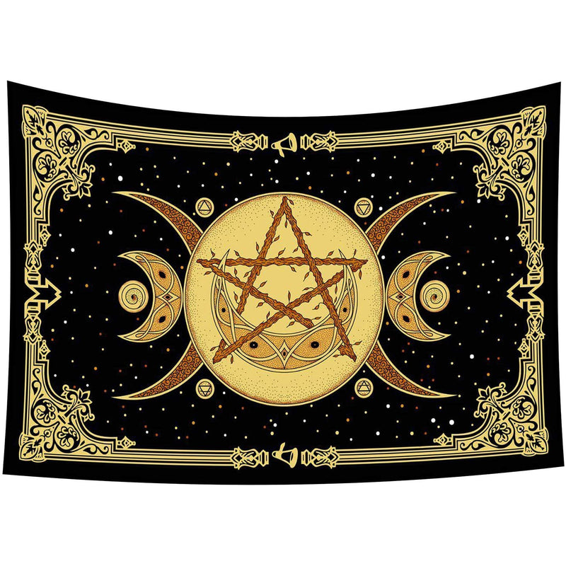 Triple Moon Pentagram Tapestry