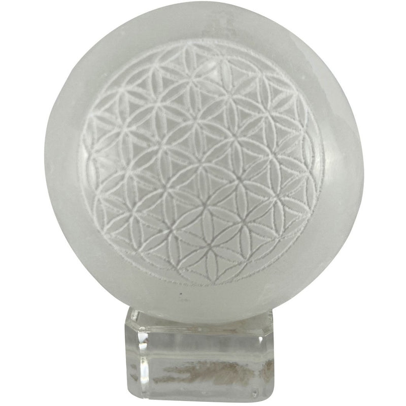 Flower of Life Selenite Sphere