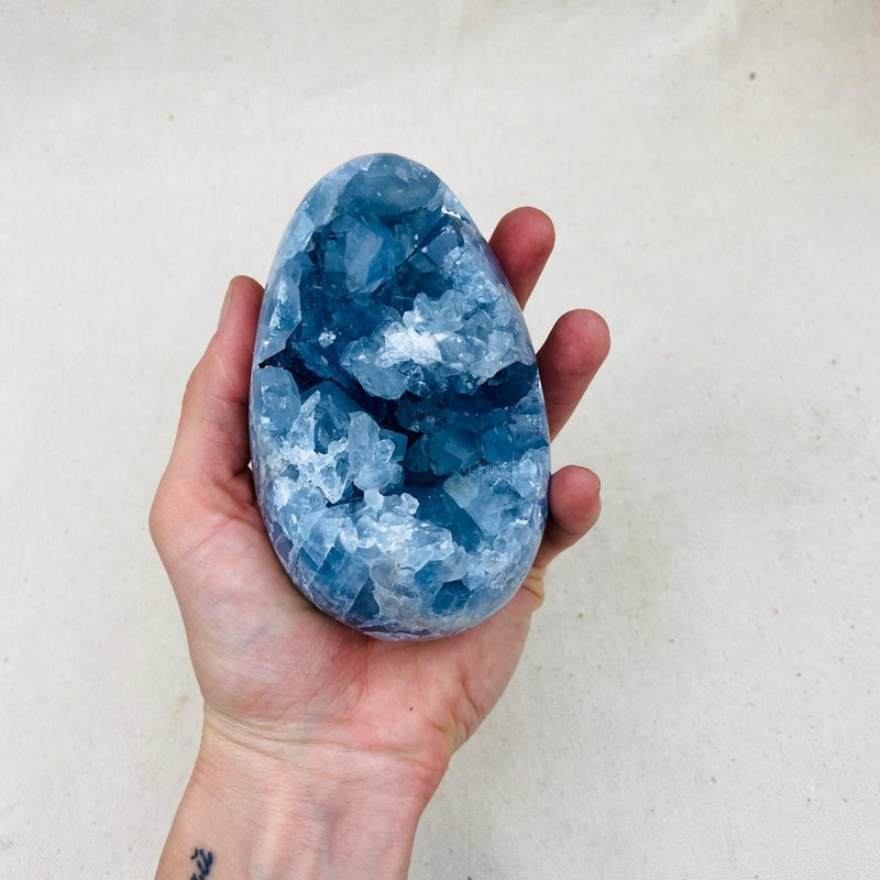 876g Celestite Egg - East Meets West USA