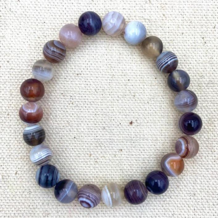 8MM Botswana Agate Bracelet for Stability