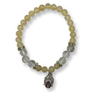 Citrine & Clear Quartz Bracelet w/ Buddha Charm