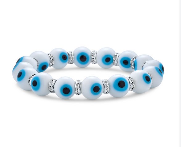 8MM Glass Evil Eye Bracelet for Protection - East Meets West USA