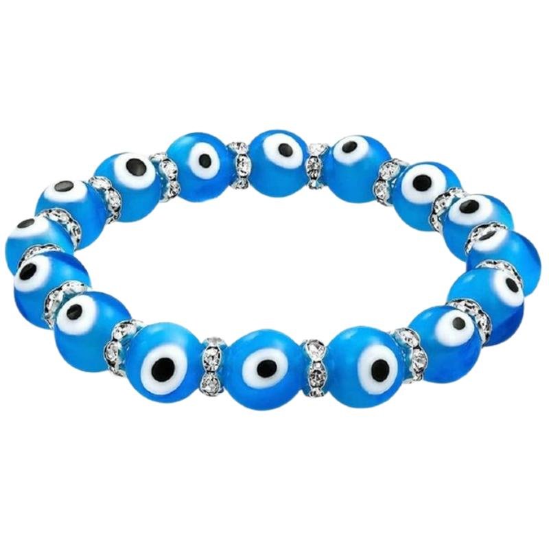 8MM Glass Evil Eye Bracelet for Protection - East Meets West USA