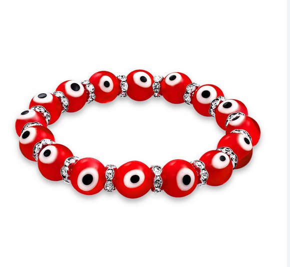 8MM Glass Evil Eye Bracelet for Protection - East Meets West USA