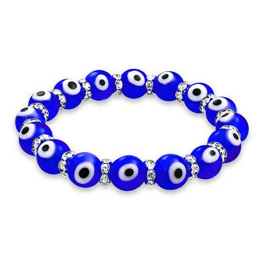 8MM Glass Evil Eye Bracelet for Protection - East Meets West USA