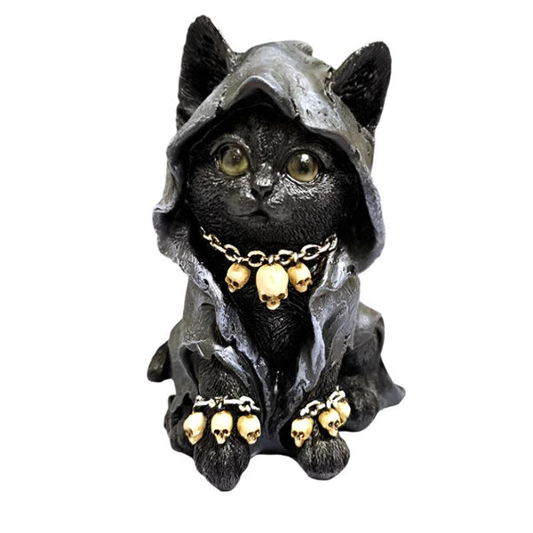 Black Witch Cat Figurine