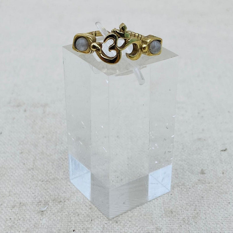 Moonstone Crystal Om Ring