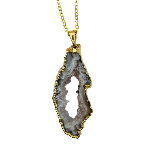 Agate Geode Slice Necklace - East Meets West USA