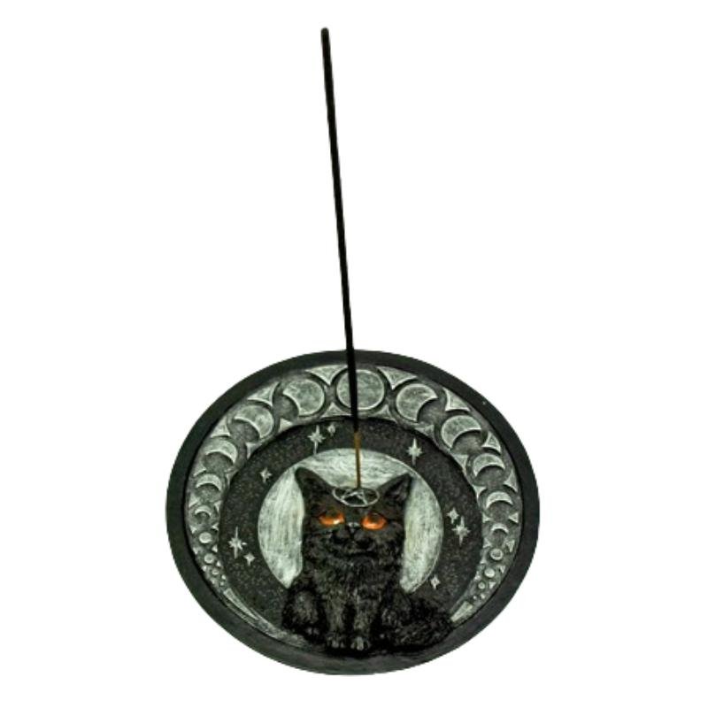 Black Cat with Moons Incense Burner - East Meets West USA