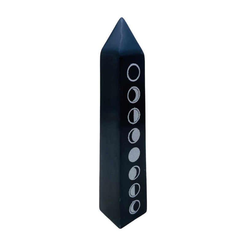 Black Soapstone Moon Phase Obelisk - East Meets West USA