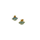 Blue Evil Eye Stud Earrings - East Meets West USA