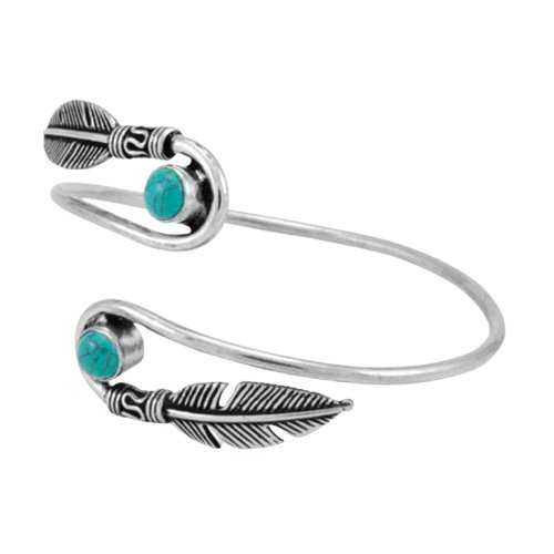 Blue Howlite Feather Bangle for Stress Reduction - East Meets West USA