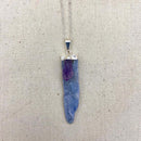 Blue Kyanite w/ Amethyst Necklace