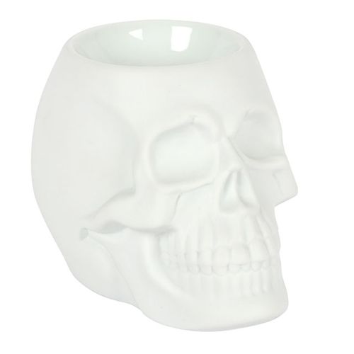 Ceramic White Skull Oil Burner