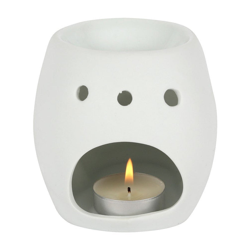 Ceramic White Skull Oil Burner