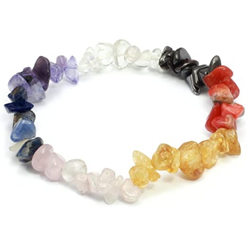 Chakra Crystal Chip Bracelet for Chakra Alignment