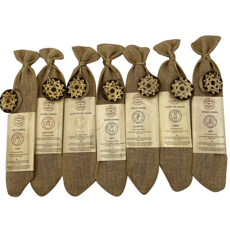 Burlap Chakra Incense Set