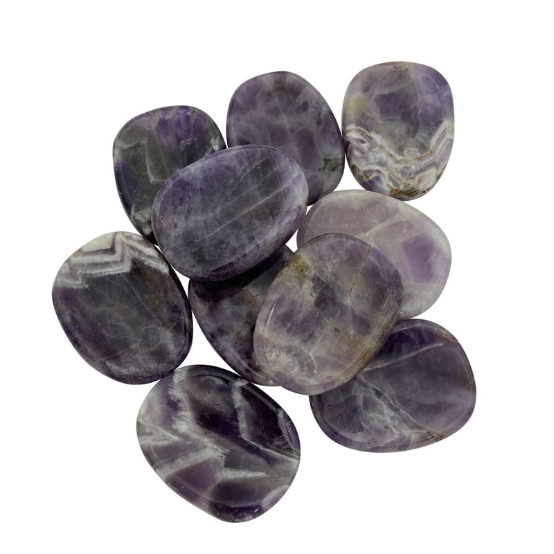 Chevron Amethyst Worry Stone for Spiritual Growth