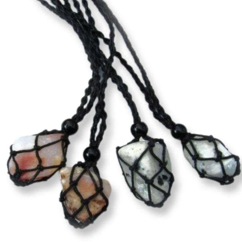 Corded Net Necklace w/ Intuitively Chosen Stone