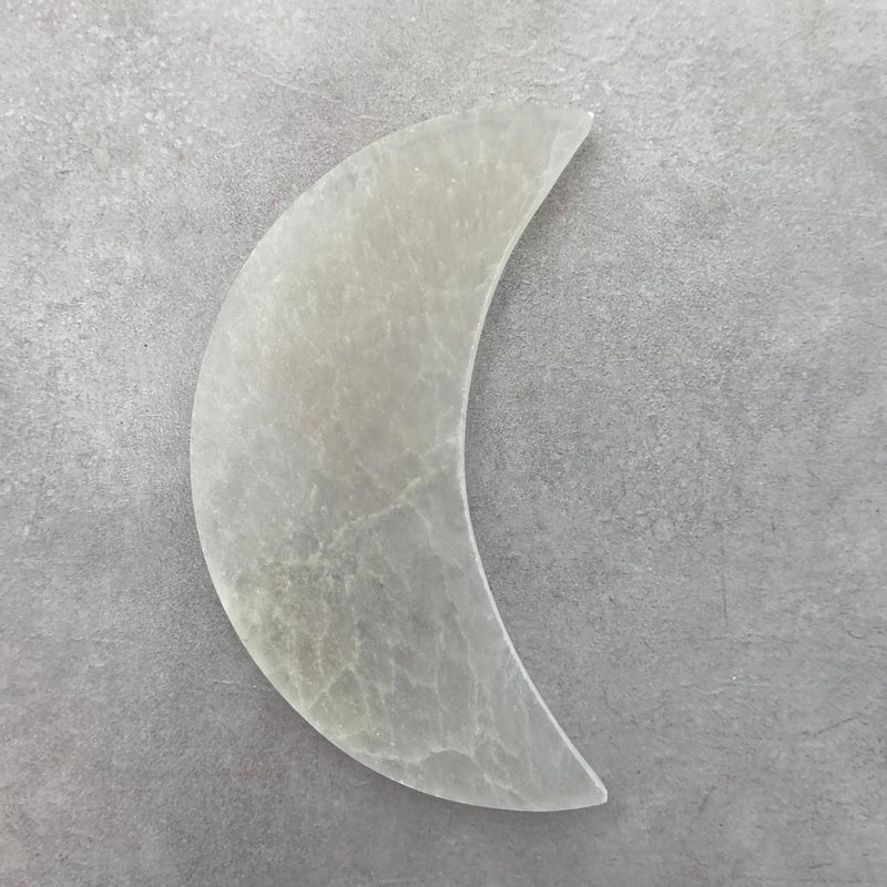 Crescent Moon Selenite Charging Plate - East Meets West USA