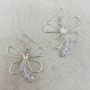 Clear Quartz Crystal Chip Dragonfly Earrings 