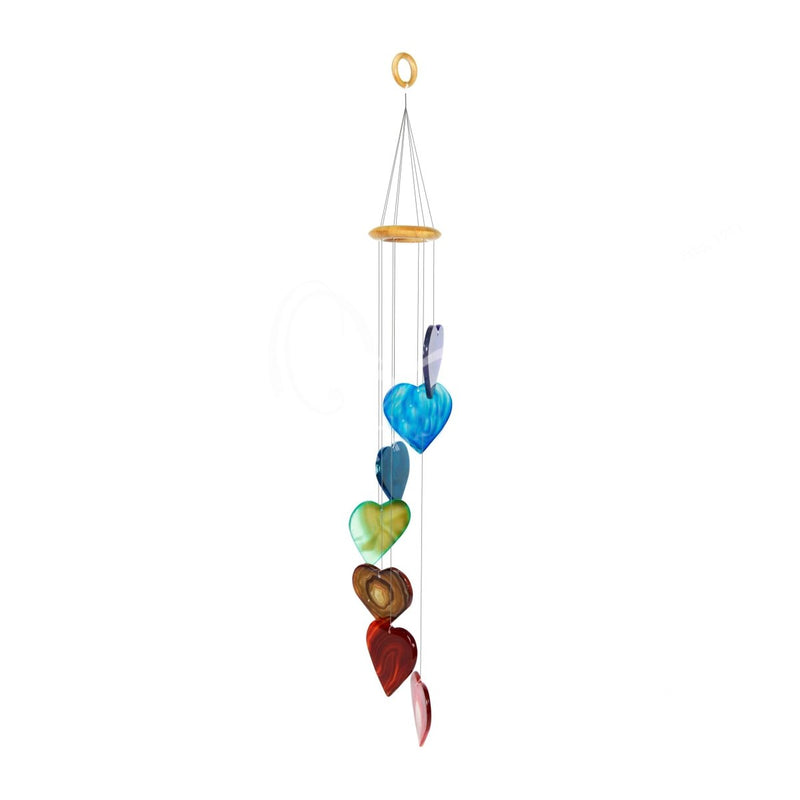 Agate Crystal Heart Wind Chime